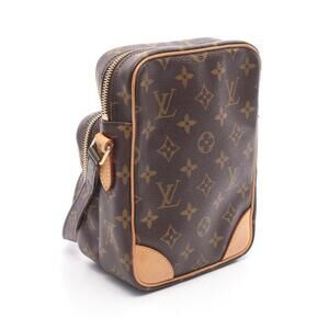 Louis Vuitton Amazon Shoulder Brown Bag Monogram Leather Canvas